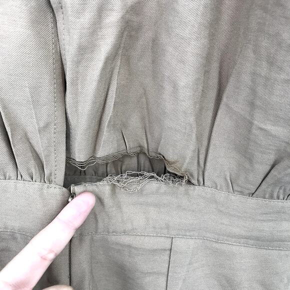 NONchalant Label Josie Jumpsuit S Sleeveless Padded Keyhole Pocket Pleated Camel - Picture 9 of 9